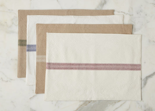 Rectangle Placemats, Vintage Navy Blue Stripe, Set of 4