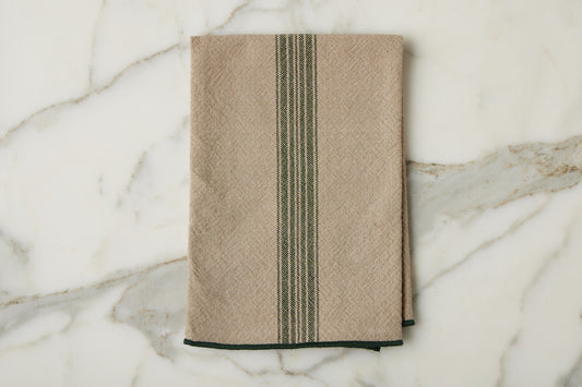 Dinner Napkins, Vintage Spruce Green Stripe, Set of 4