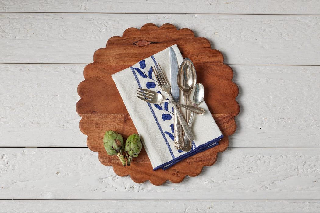 QMN113UB9 etuhome Dinner Napkins Navy Blue Tulip Set of 4