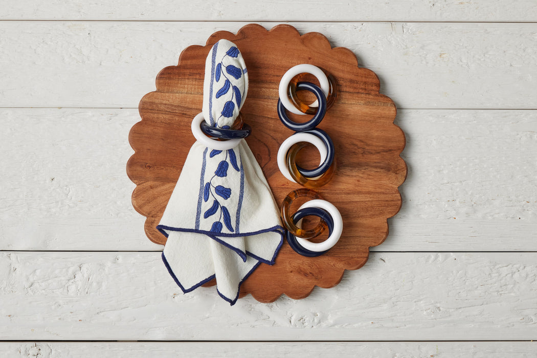 QMN113UB9 etuhome Dinner Napkins Navy Blue Tulip Set of 4