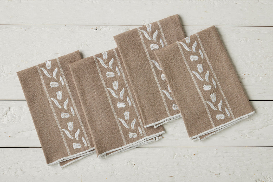 QMN113UW9 etuhome Dinner Napkins White Tulip Set of 4