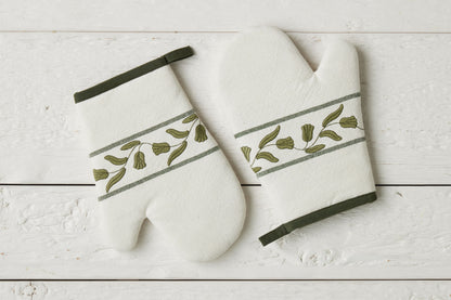 QMN116UG9 etuhome Oven Mitt Spruce Green Tulip Set of 2