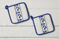 QMN117UB9 etuhome Pot Holder Navy Blue Tulip Set of 2