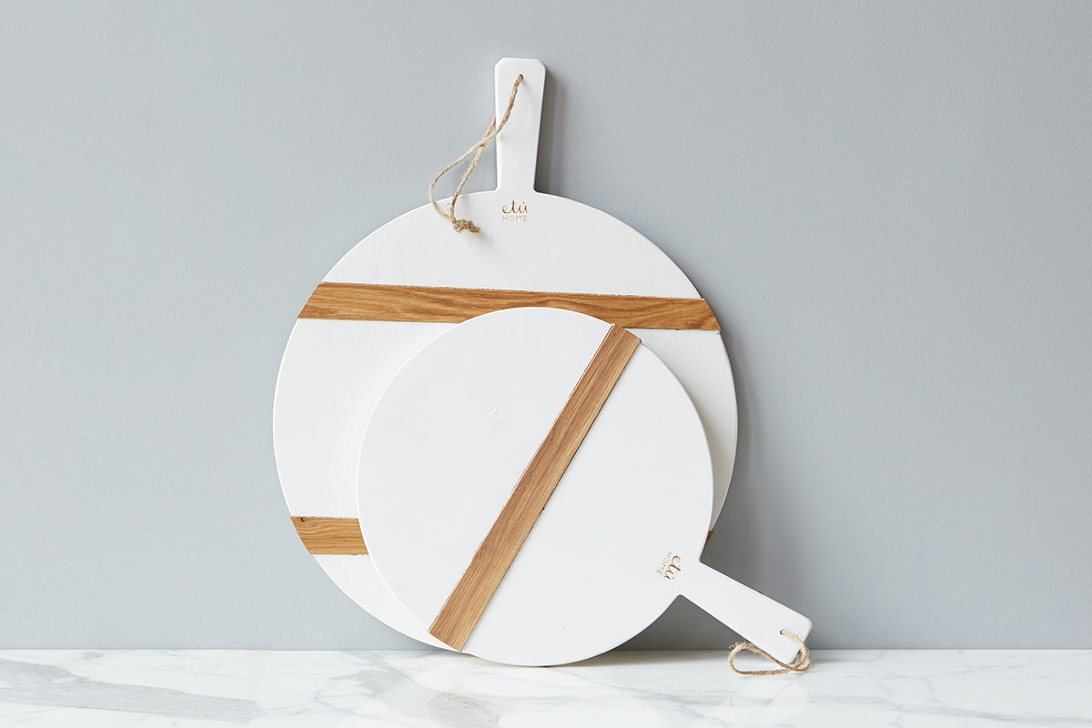 Mod Charcuterie Cheese Board, Medium Round, White