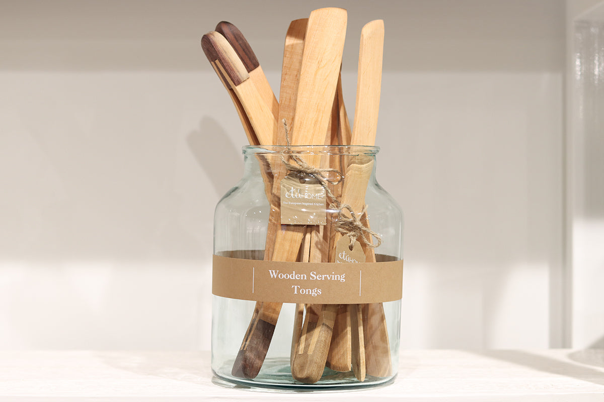 German Barbecue Tongs, Walnut