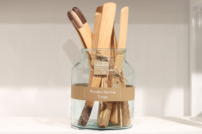 German Barbecue Tongs, Walnut