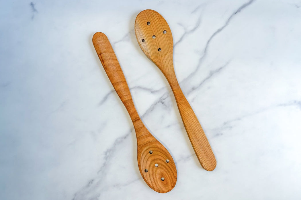 Euro Slotted Spoon, Cherrywood