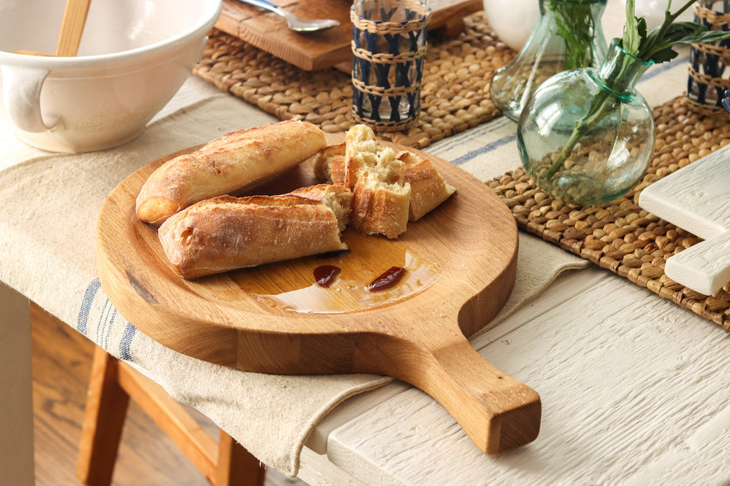 Italian Cutting Board Bowl with Mezzaluna Set, Large