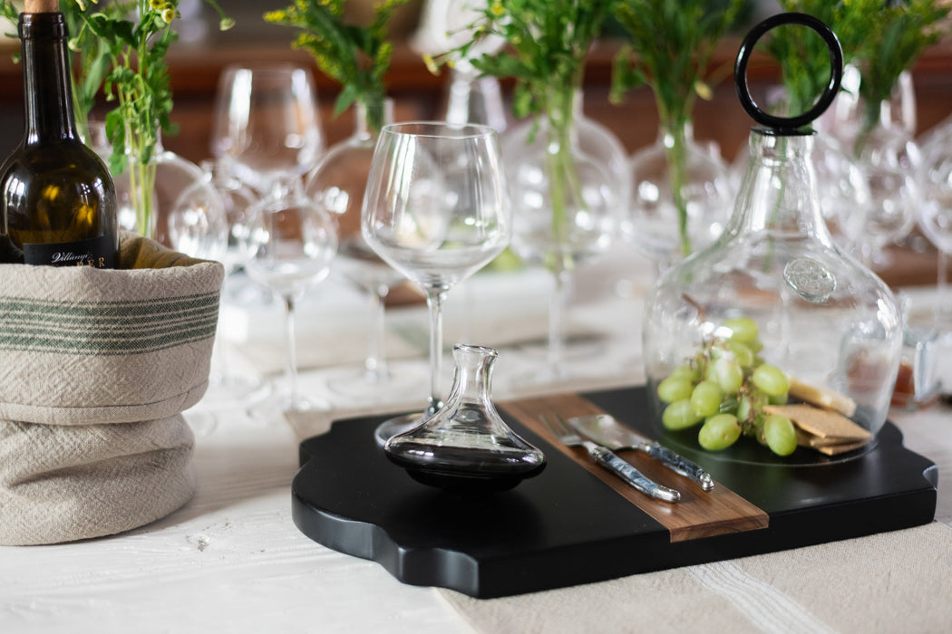 RMN255EK2 etuhome Trefoil Wood Cheese Board Charger Black