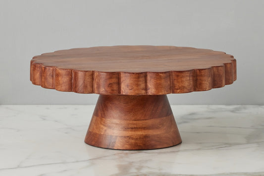 Natural Scalloped Cake Stand