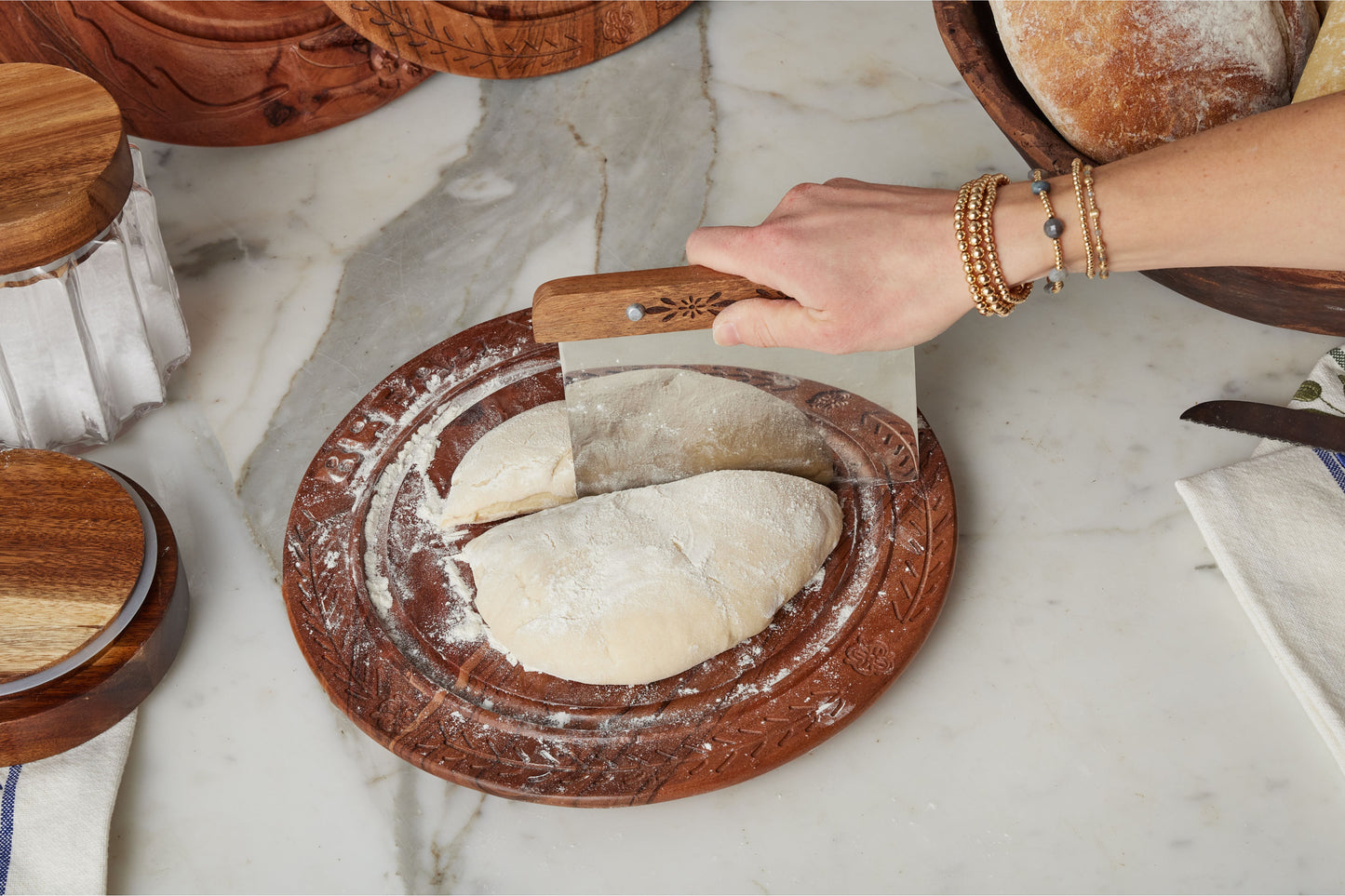 RMN605AN2 etuhome Vintage English Bread Board Bread Small Natural