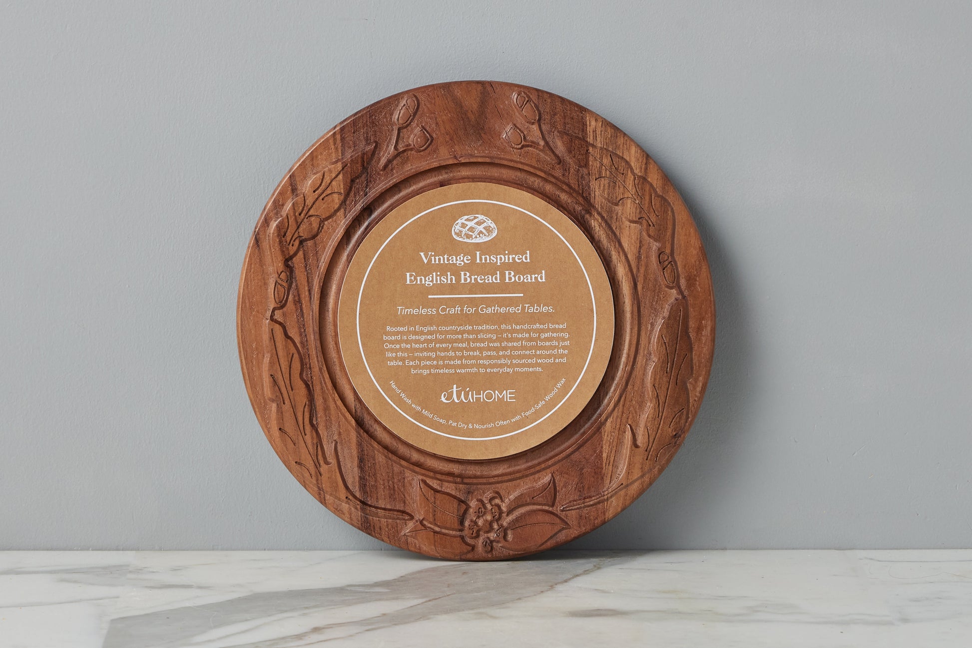 RMN605EN1 etuhome Vintage English Bread Board Medium Round