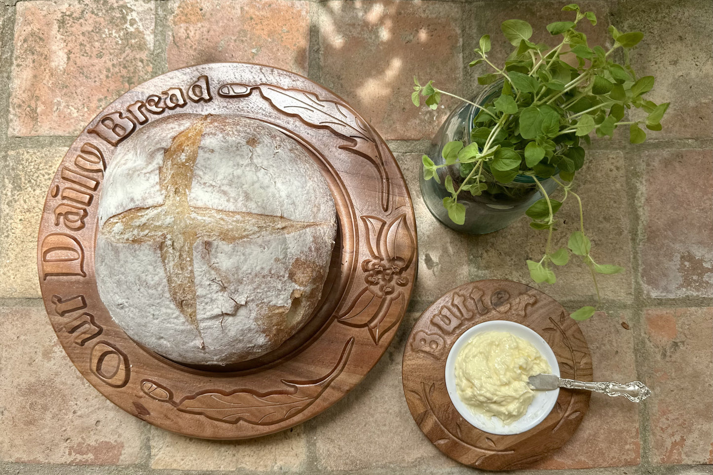 Vintage English Bread Board: Our Daily Bread, Medium, Natural