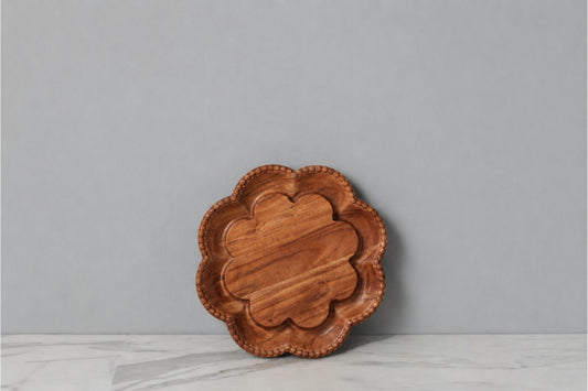 Vintage English Bread Board, Small Scalloped