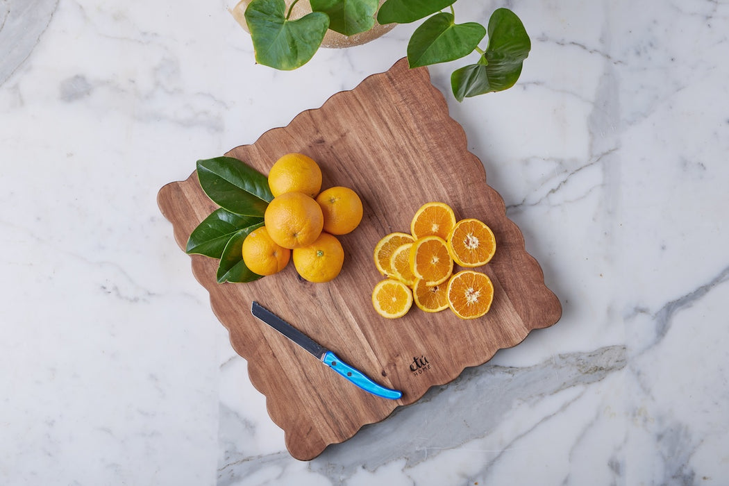 Large Square Scalloped Cutting Board