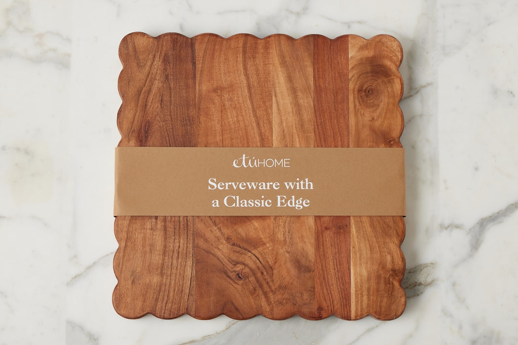 Large Square Scalloped Cutting Board