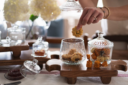 Normandy Wood Riser Footed Tray, Small