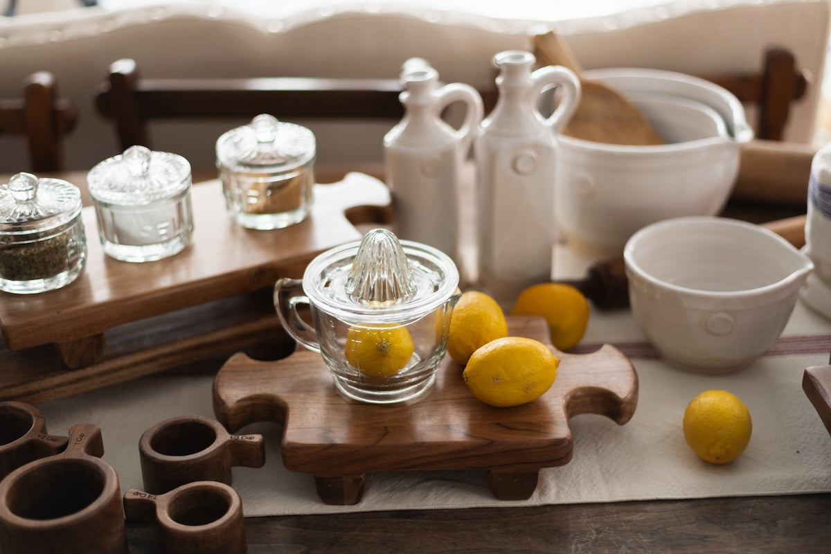 Normandy Wood Riser Footed Tray, Small