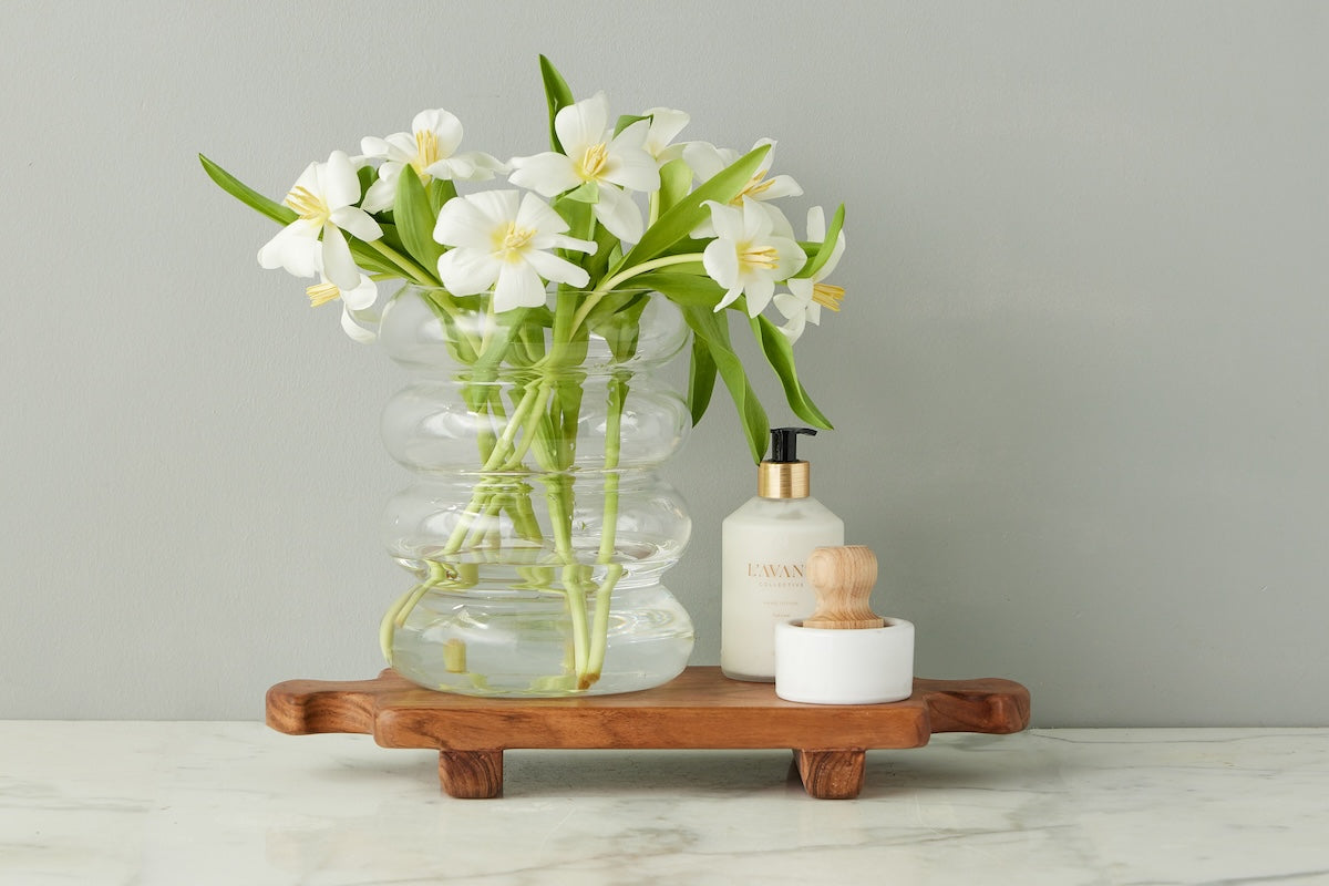 Normandy Wood Riser Footed Tray, Medium