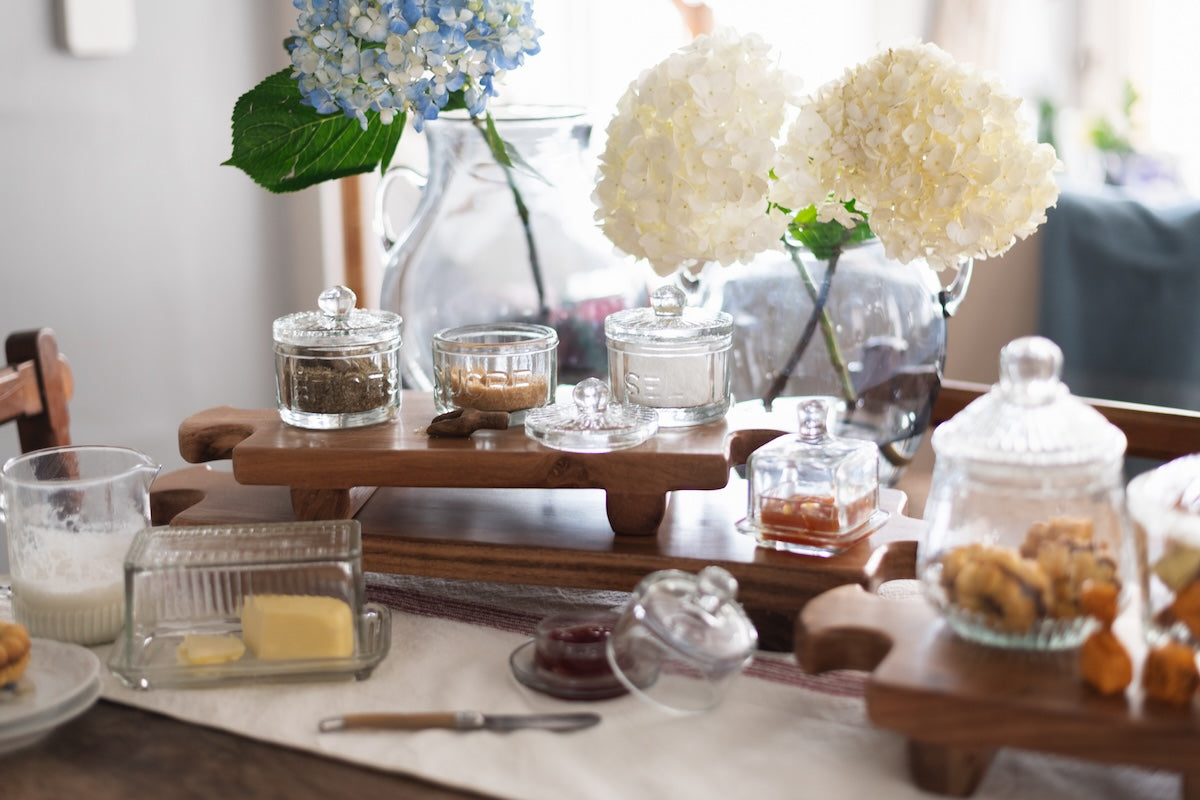 Normandy Wood Riser Footed Tray, Medium