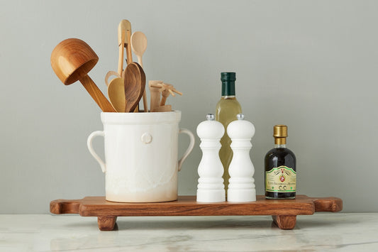 Normandy Wood Riser Footed Tray, Large