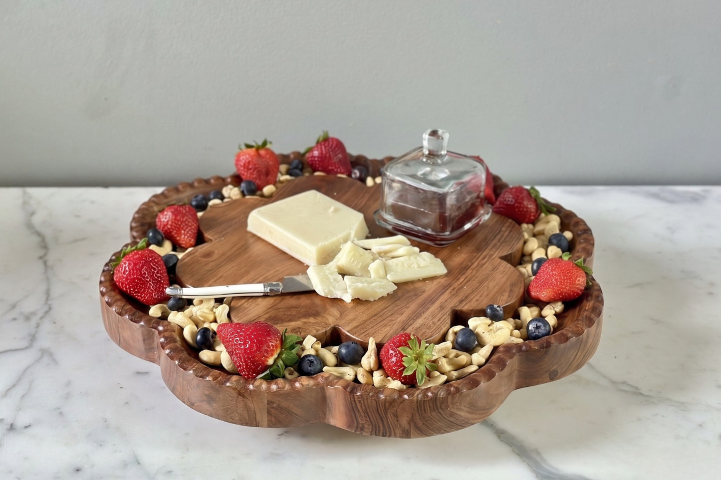 Vintage English Bread Board, Scalloped Lazy Susan