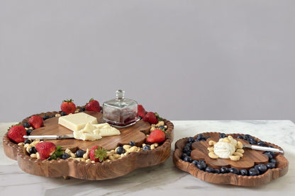 Vintage English Bread Board, Scalloped Lazy Susan