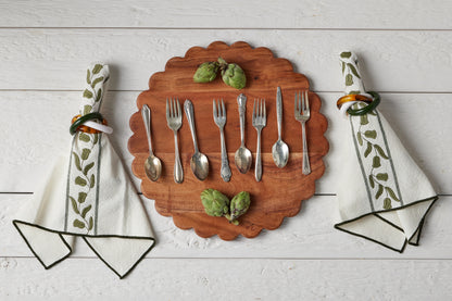 Scalloped Cutting Board Charger, Large Round