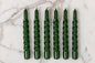 Lacquered Twisted Taper Candles, Spruce, Set of 6