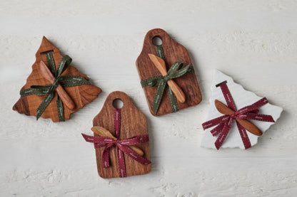 Mini Tree Board, Natural, Spruce Ribbon