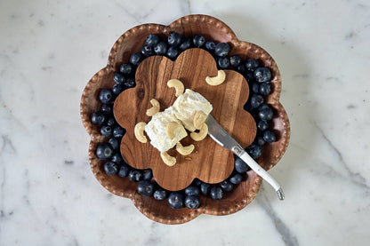 Vintage English Bread Board, Small Scalloped