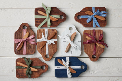 Mini Appetizer Board, Natural, Merlot Ribbon