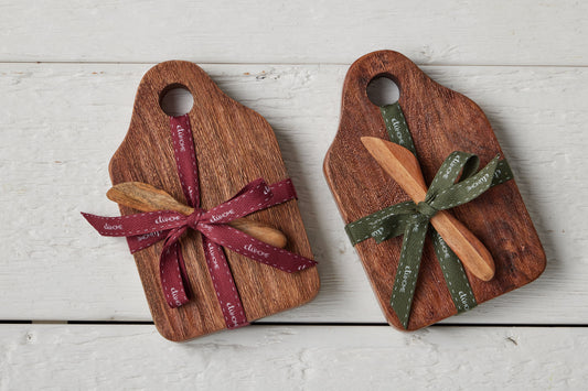 Mini Appetizer Board, Natural, Merlot Ribbon