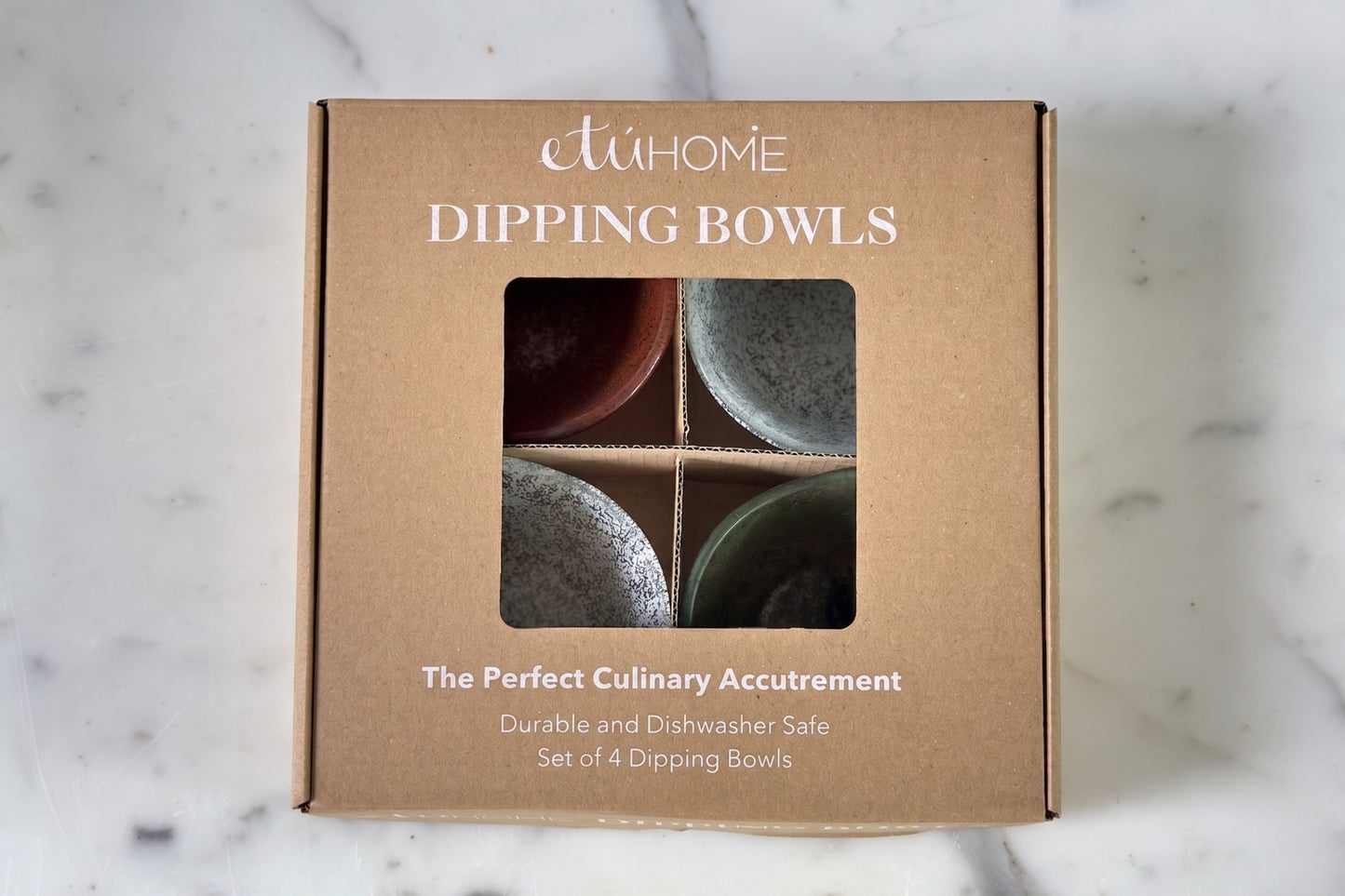 Glass Dipping Bowls, Set of 4, Heritage Tones