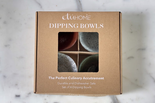Glass Dipping Bowls, Set of 4, Heritage Tones