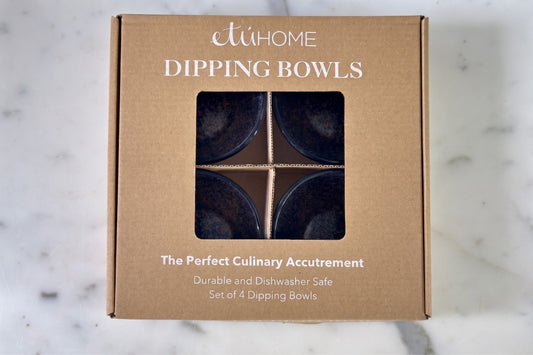 Glass Dipping Bowls, Set of 4, Navy Blue