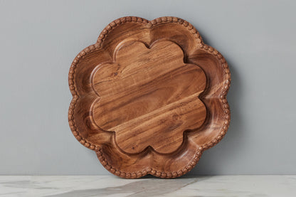 Vintage English Bread Board, Scalloped Lazy Susan