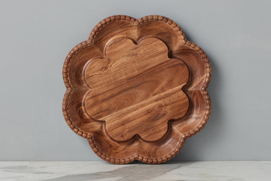 Vintage English Bread Board, Scalloped Lazy Susan
