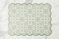 Scalloped Floor Mat, Rectangle, Sage and White (24" x 32")