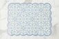 Scalloped Floor Mat, Rectangle, Denim and White (24" x 32")