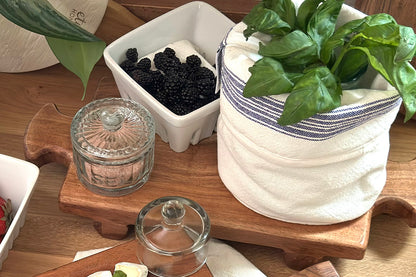 Normandy Wood Riser Footed Tray, Small