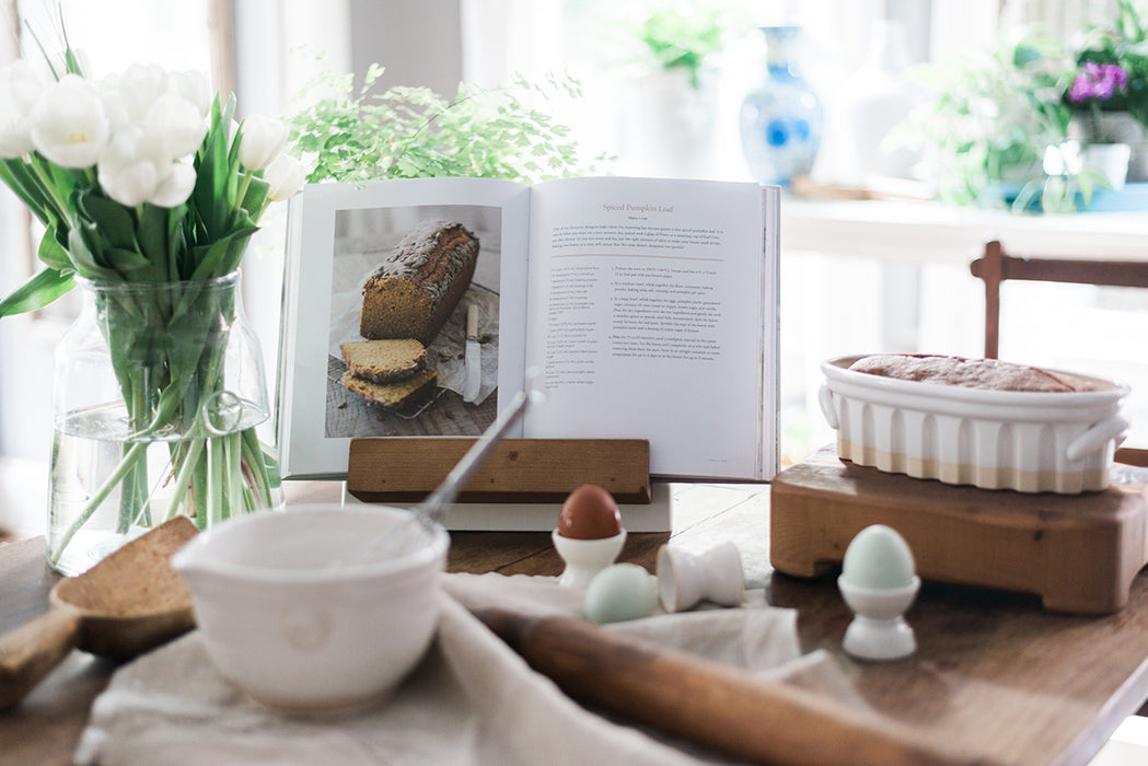 Modern iPad / Cookbook Holder, White