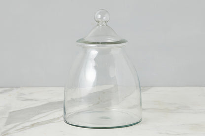 Vintage Glass Bon Bon Jar with Lid, Large
