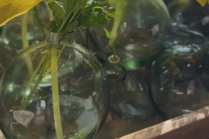 Glass Sphere Bud Vase, Denim Blue