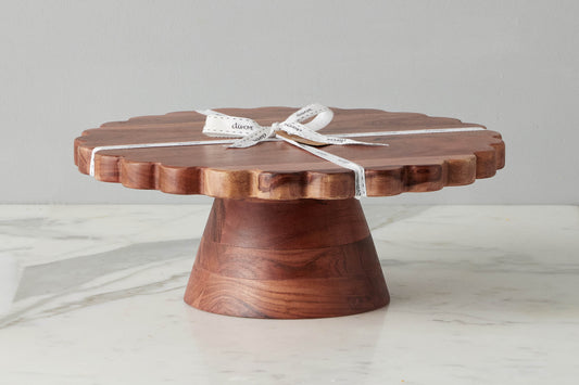 Natural Scalloped Cake Stand