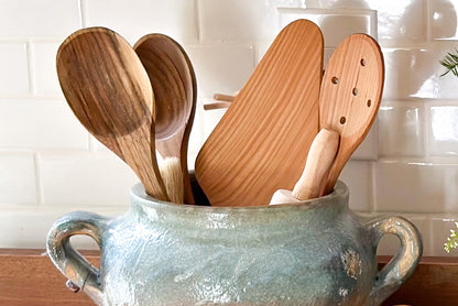 Euro Slotted Spoon, Cherrywood