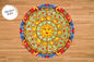 Acireale A Italian Round Vinyl Rug, Large