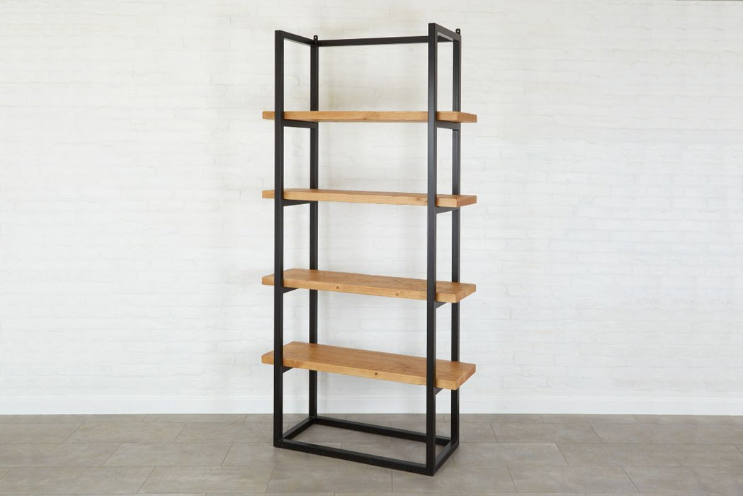 etuHOME Pantry Shelf Unit Raw Iron with Natural Shelves