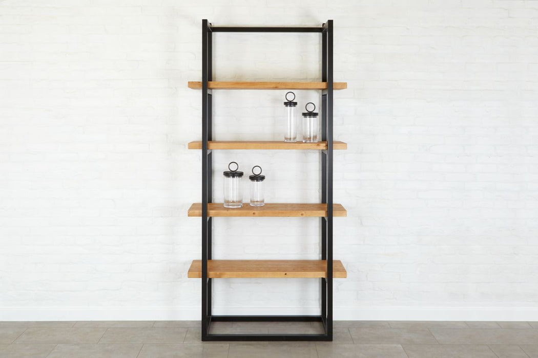 etuHOME Pantry Shelf Unit Raw Iron with Natural Shelves