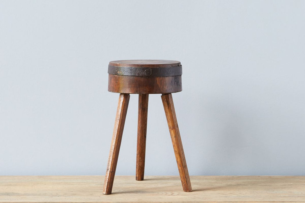 Found Chop Block Stool